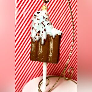 Polish Glass Chocolate Ice Cream Bar Christmas Ornament Chocolate Flakes Vanilla